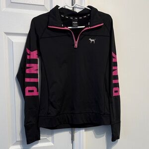 Victoria’s Secret pink half zip black with pink writing
